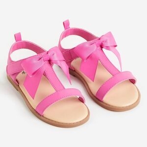 H&M Girls Bright Pink Bow Knot Sandals Size 11 NEW with Tags